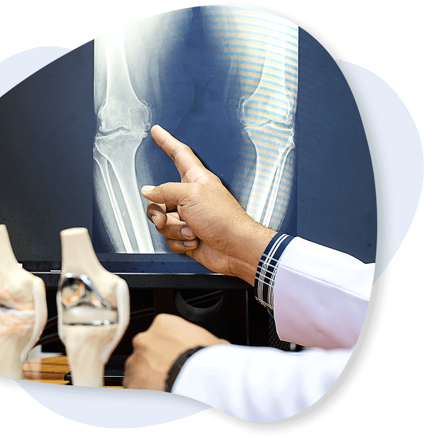 orthopedic doctors talking to patient