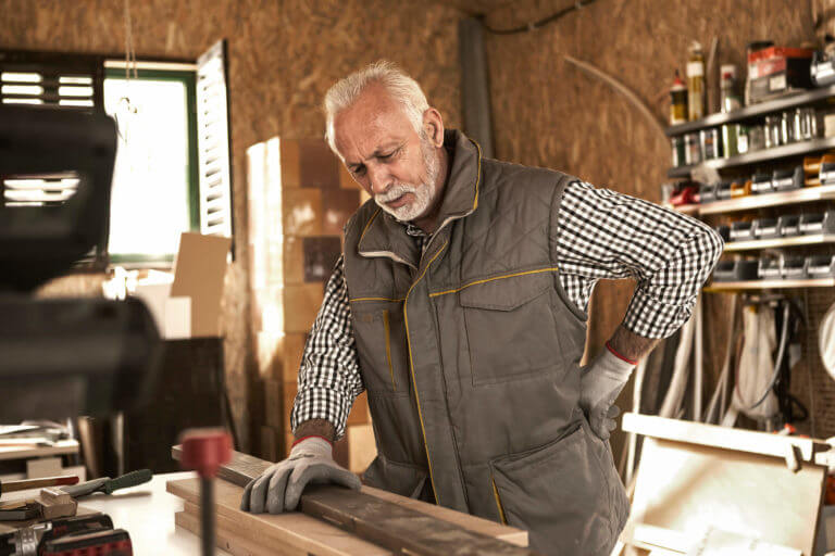 Old man Suffering with Back pain
