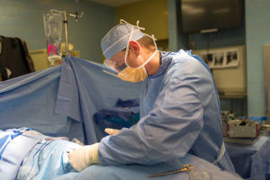 orthopedic surgeon during cervical operation